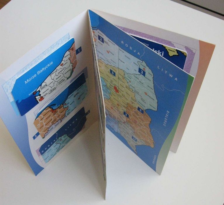 Komplet 13 kart TP S.A." Mapa Polski" w oprawie.