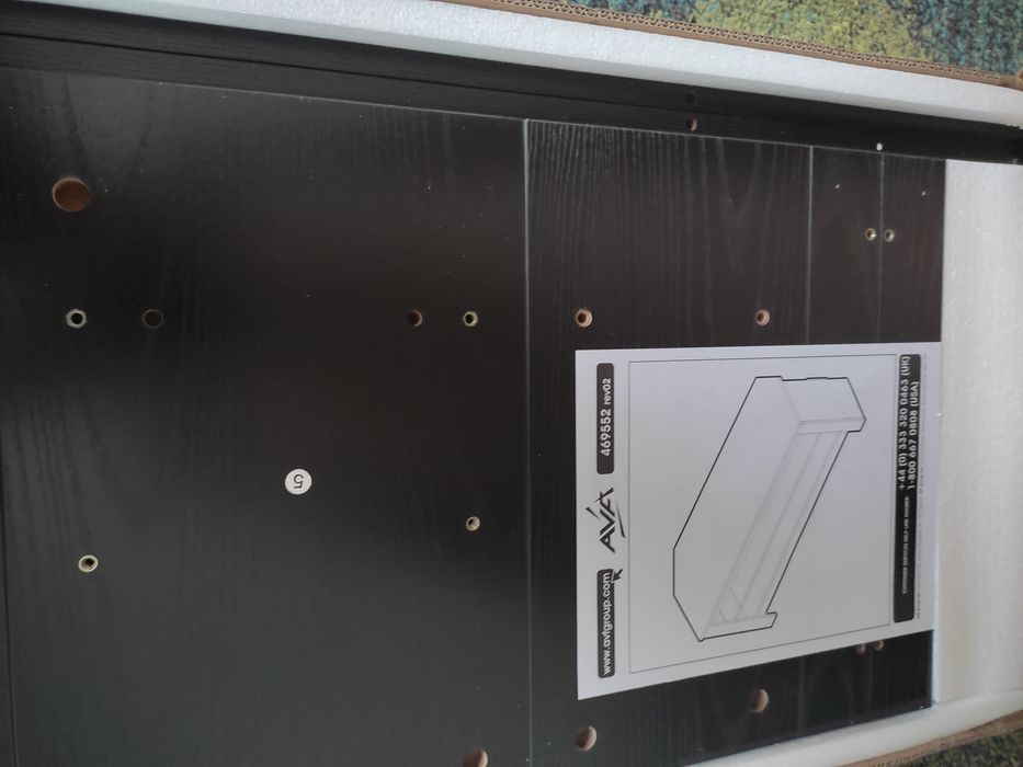 Stolik pod telewizor czarny dąb szkło nowy