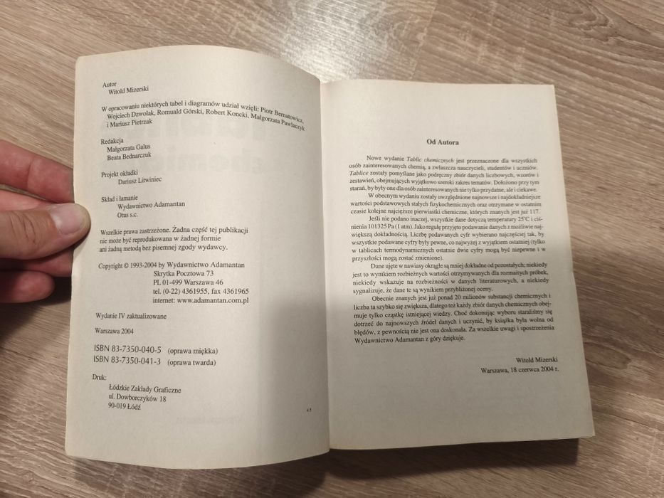 Tablice chemiczne witold mizerski