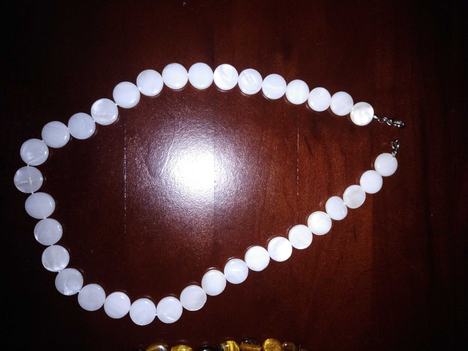 Бусы жемчуг, натуральный камень, янтарь