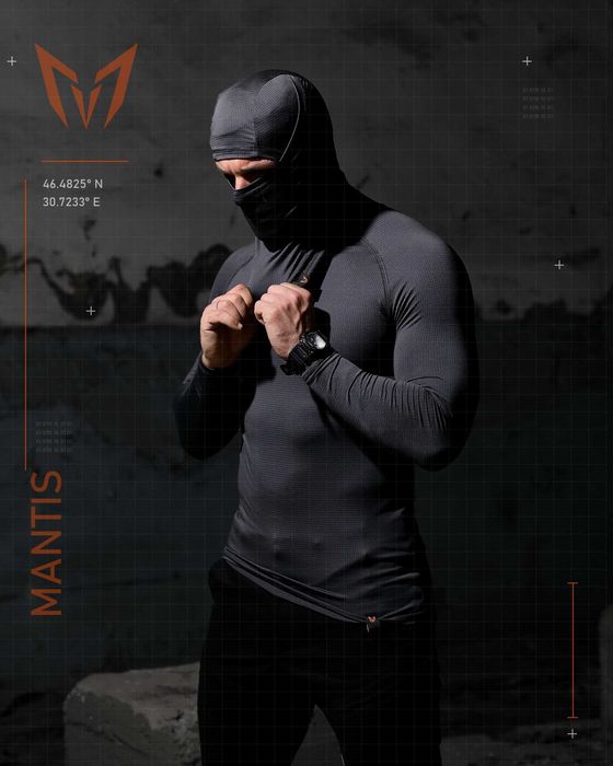 Тактичний лонгслів + балаклава MANTIS Phantom Wolf Grey Без передоплат