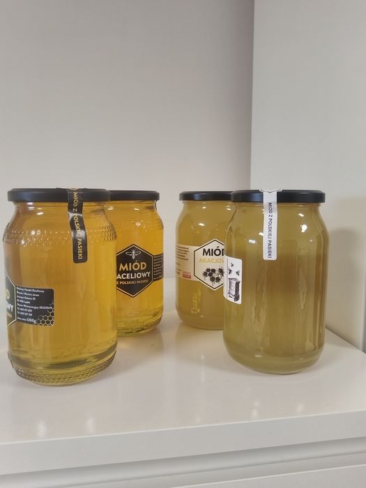 Miód Akacjowy i Faceliowy 4 sztuki po 1200g