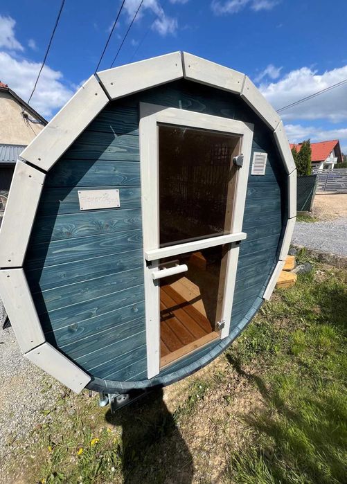 Sauna mobilna 250cm z tarasem (200+50), twój pomysł na biznes