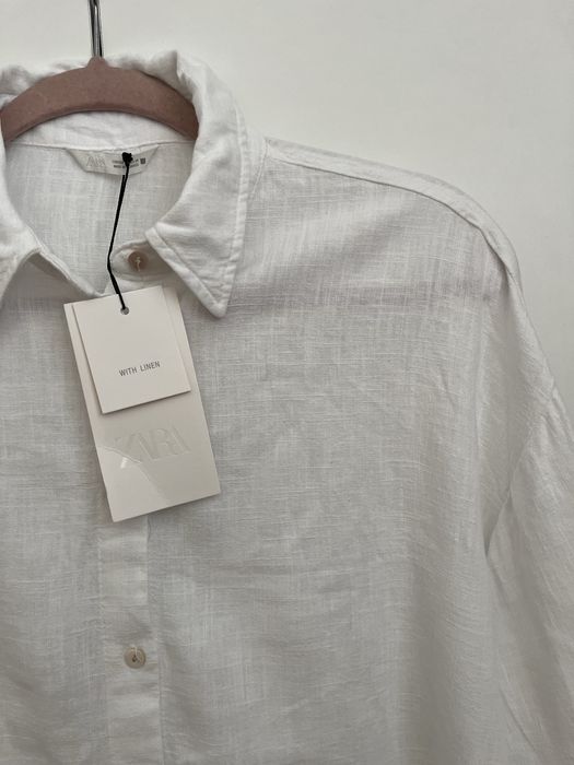 Сорочка з льоном Zara xs m