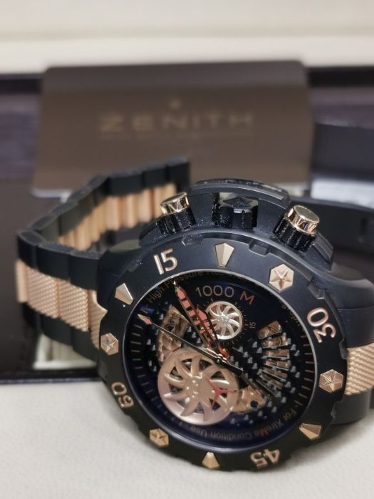 Zenith Xtreme cronometro el primero 1000m. titanio oro