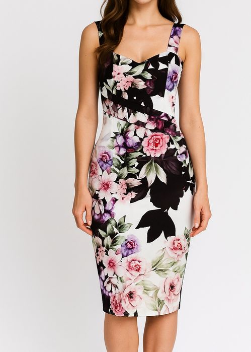 Ołówkowa sukienka w kwiaty