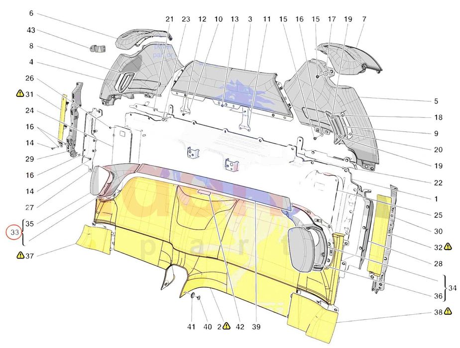 Ferrari SF90 XX Spider panel obudowa maskownica głośnika boczek CARBON