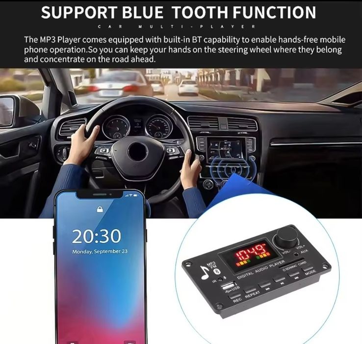 Bluetooth MP3 модуль-декодер JQ-D009BT-A1.0 з підсилювачем 2×40 Вт (80 Вт) DC 5V-26V