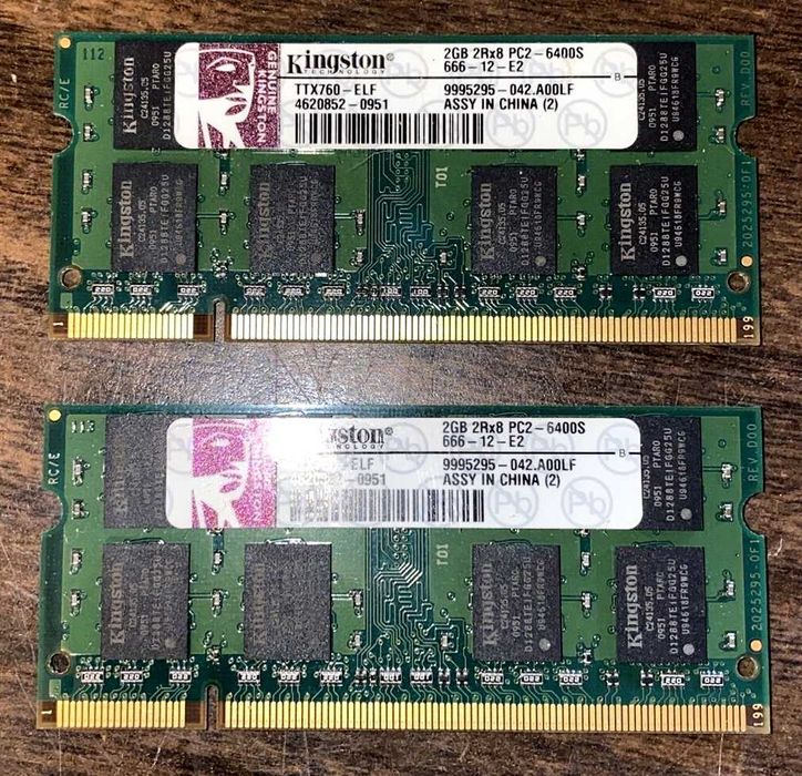Память 2x2 Gb PC2-6400s Kingston