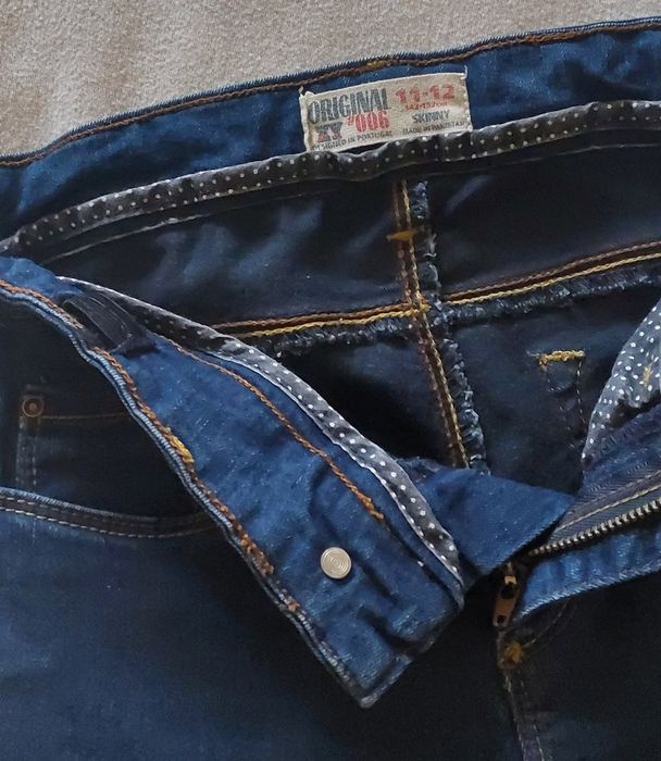 Calças Skinny Fit Azul Escuro, 11-12A