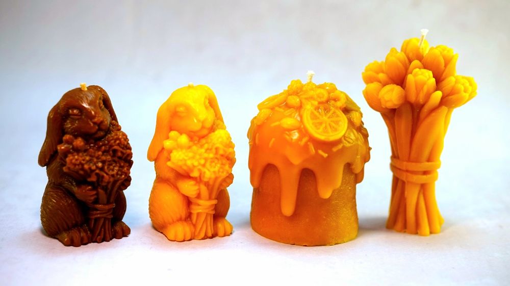 Великодні свічки, Пасхальні яйця, свічка заєць, свічка паска, свічки