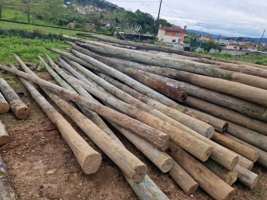 Postes de madeira tratada
