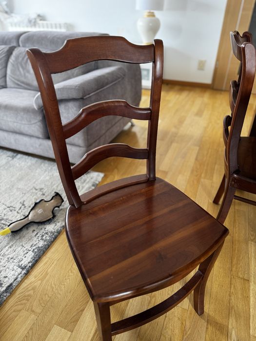 Mesa sala de jantar extensivel em cerejeira + 5 cadeiras