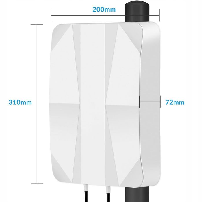 Antena panelowa 4G LTE 7-27 | 33-38 MHz do 12dBi
