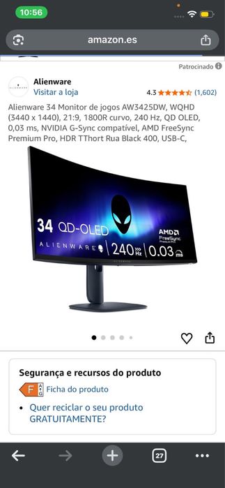 Monitor BenQ MA320U 32” 4K – Ideal para MacBook – NOVO – 699€