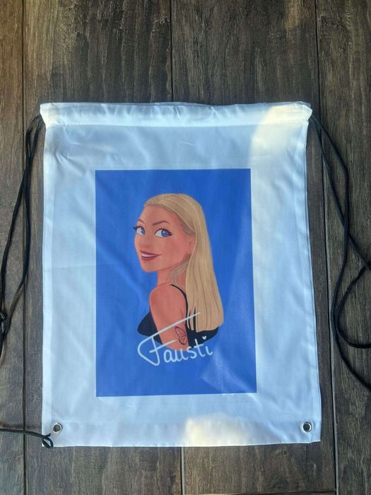 Worek sportowy genzie biały white Fausti szkolny dla dzieci