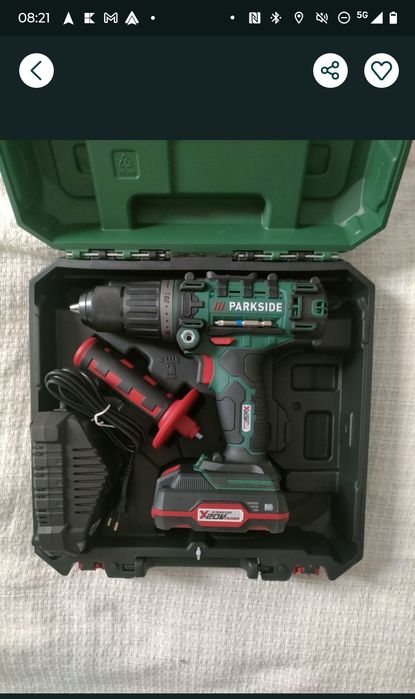 Wiertarka udarowa Parkside 20V X20 Team bateria 2Ah + ładowarka NOWA