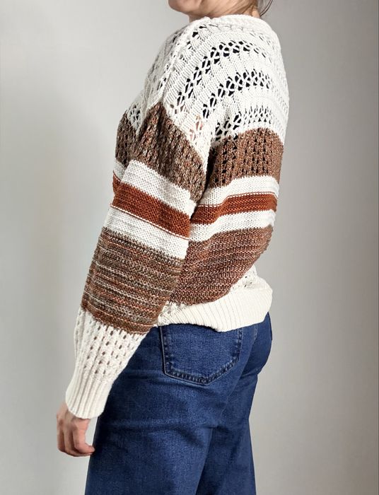 Sweter damski w paski oversize