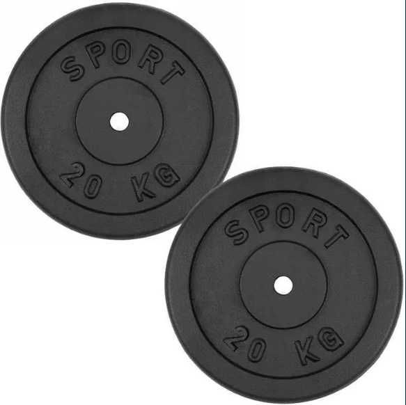 Obciążenie żeliwne zestaw 40kg 2 talerze po 20kg 30mm BDG