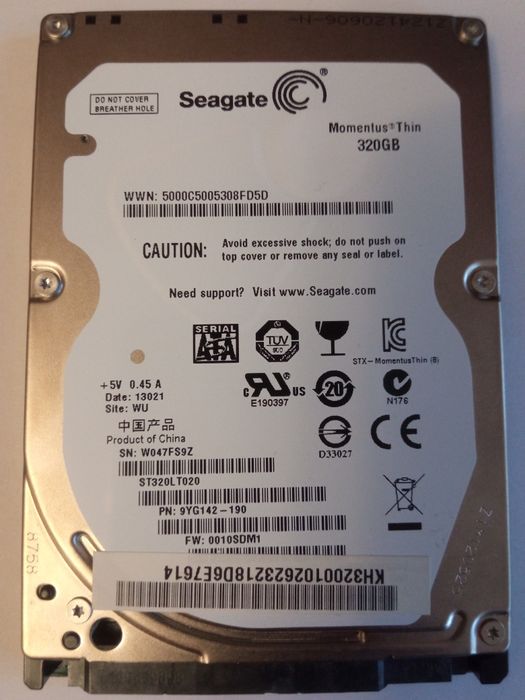 Жорсткі диски HDD 2,5" Toshiba 200 Гб , Hitachi 250Гб, Seagate 320Гб