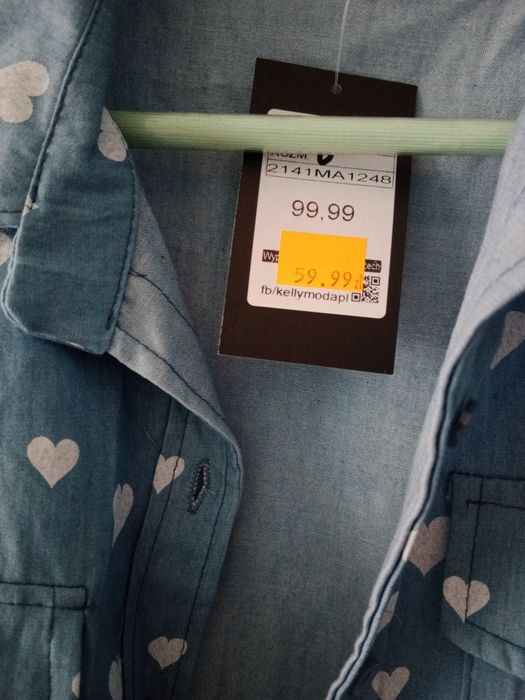 Koszula jeans w serca M