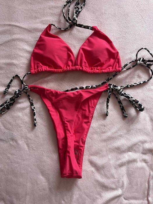 Strój kąpielowy dwuczęściowy różowy r. XS/S