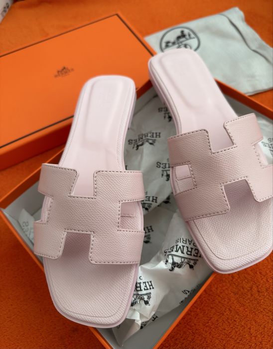 Шльопки Hermes  40 ,41, рожеві , літнє взуття рожеве