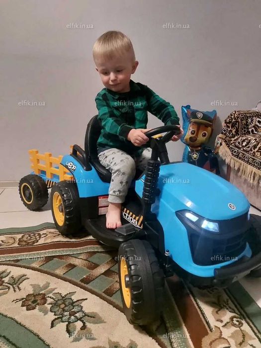 Детский электромобиль 6261EBLR Bambi Racer трактор с прицепом. пультом