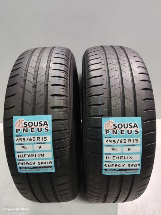 2 pneus semi novos 195-65r15 michelin - oferta dos portes
