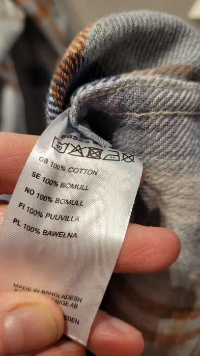 Koszula męska bawełniana flanelowa w kratę kappahl S