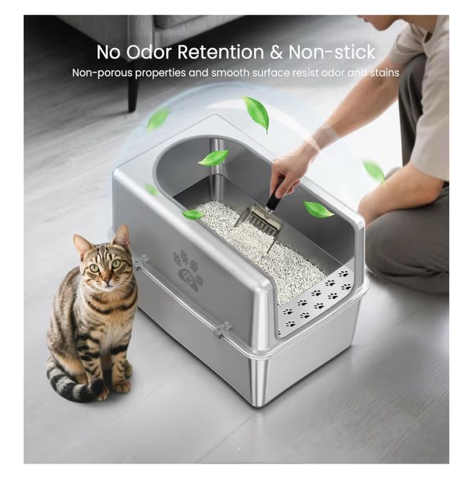 Kuweta dla kota ze stali nierdzewnej XL