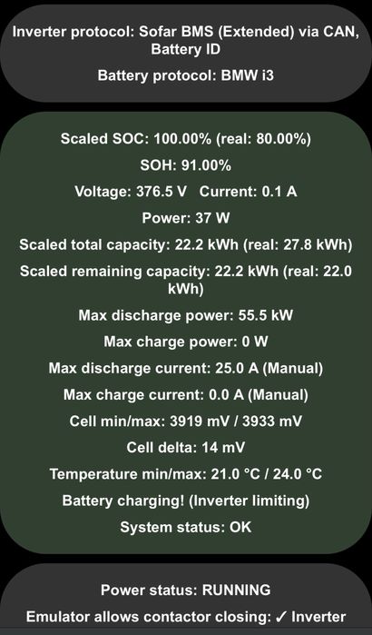 Magazyn energii BMW i3, BMS, Sofar hyd, Deye
