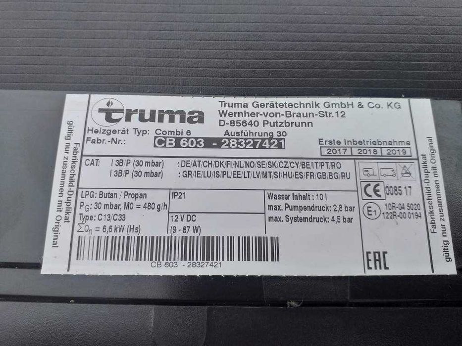 Truma Combi 6 iNet Box ogrzewanie gazowe, nawiew, bojler
