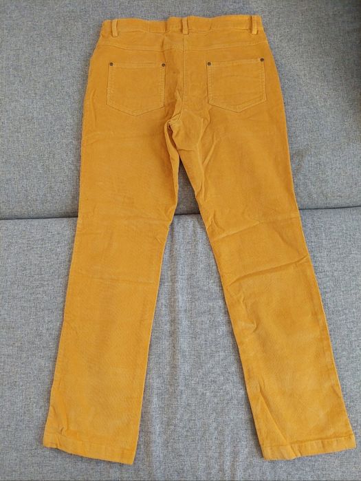 Spodnie musztardowe 42 xl lato sztruks bonprix