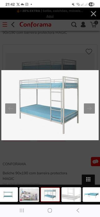 Vendo beliche Conforama cinza e cama auxiliar. Importante ler a descrição.