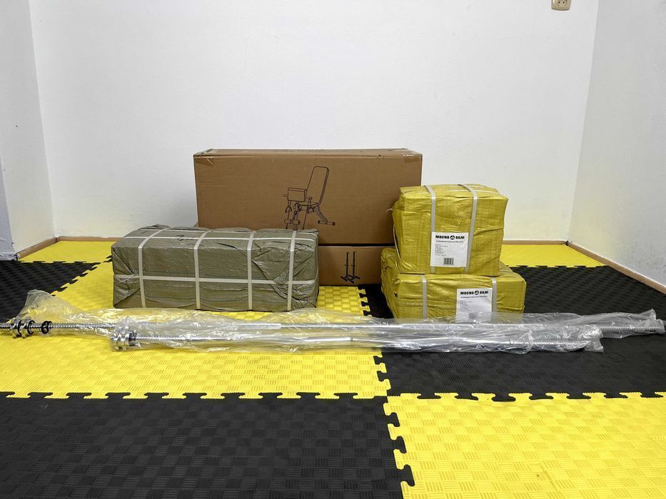 Zestaw Do Ćwiczeń 130kg Domowa Siłownia Ławeczka Atlas Sprzęt Siłowy