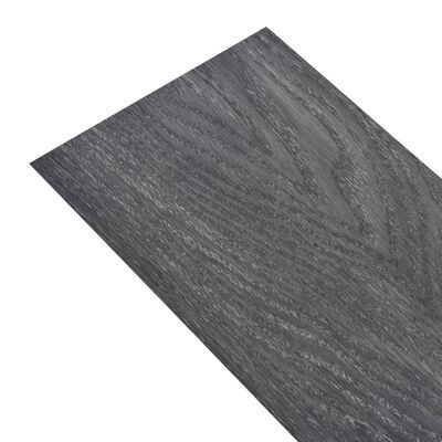 Tábuas de soalho PVC auto-adesivo 5,02 m² 2 mm preto e branco