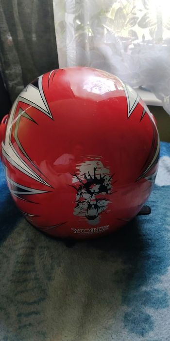 Kask YOHE FULL FACE 59-60 cm, stylowy czerwony, na skuter i motocykl
