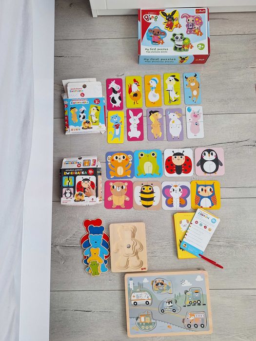 Zestaw zabawek i układanek edukacyjnych dla malucha, od 18mc, 6szt