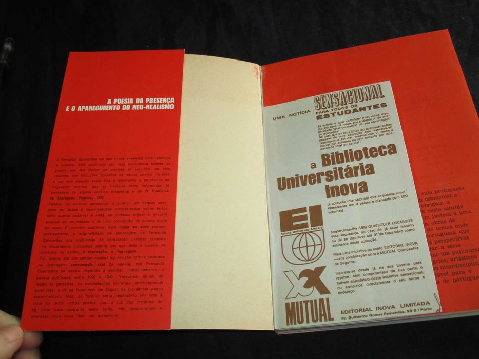 Livro A Poesia da presença e o aparecimento do Neo-Realismo