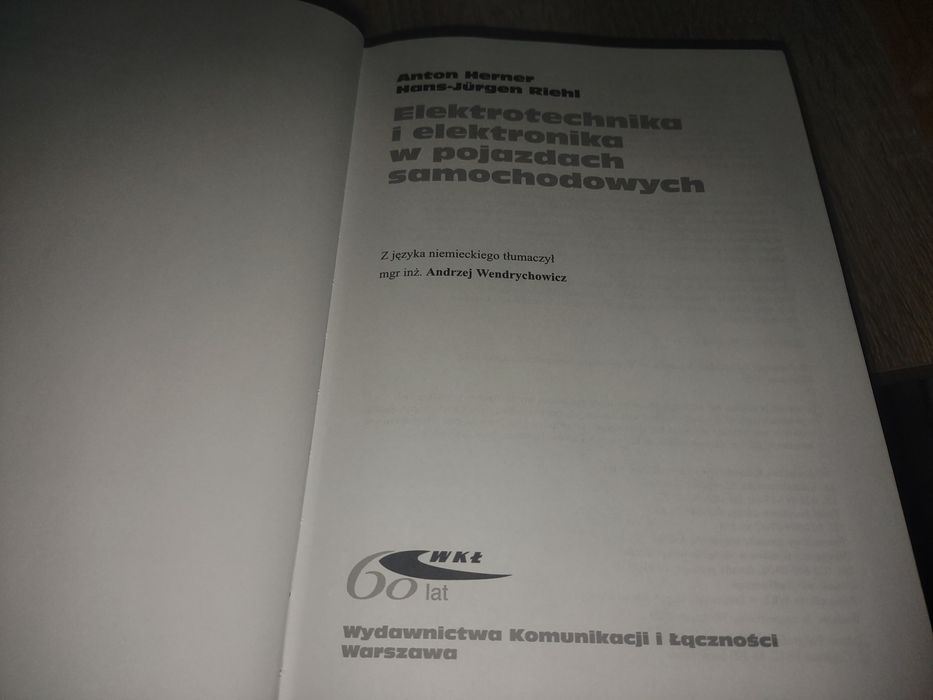 Elektrotechnika i Elektronika w Pojazdach Samochodowych Herner Riehl