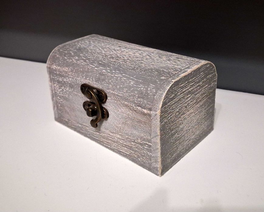 Caixa Baú Madeira 12cm x 7,5cm c/ Tampa - NOVO