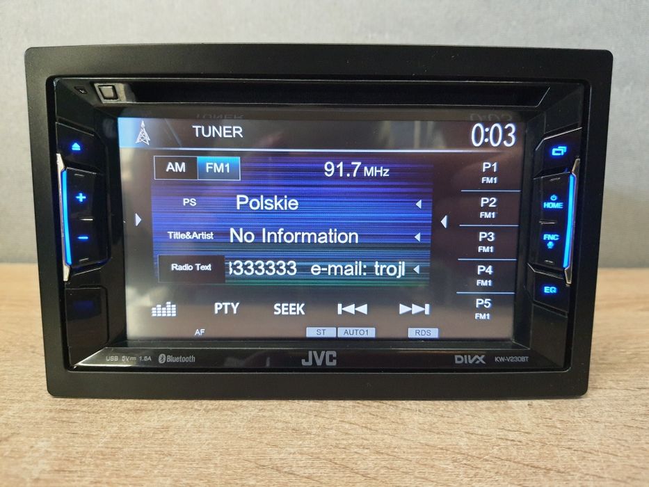 Radio Samochodowe JVC KW-V230BT 2din Bluetooth / płyty CD MP3 / USB / DVD  Kamera cofania Divx