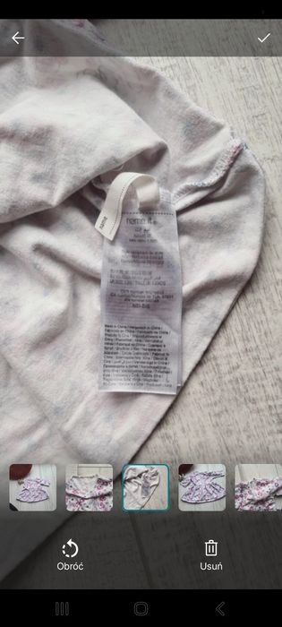 Sukienka w kwiatki Name it 56 biała różowe kwiaty długi