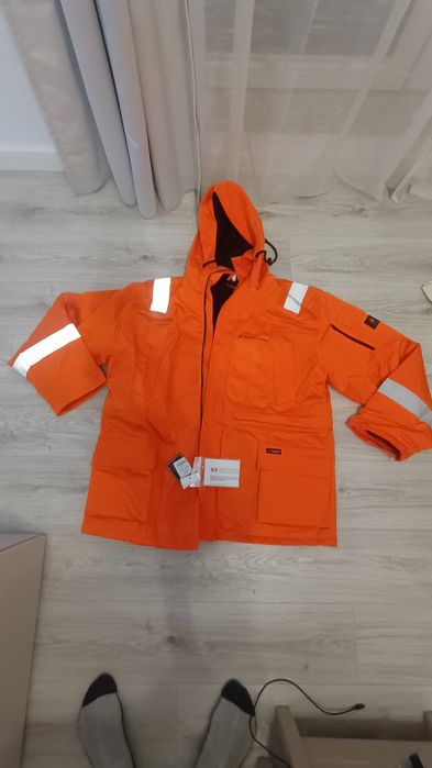 Kurtka robocza zimowa XL gruba pomarańczowa z odblaskami