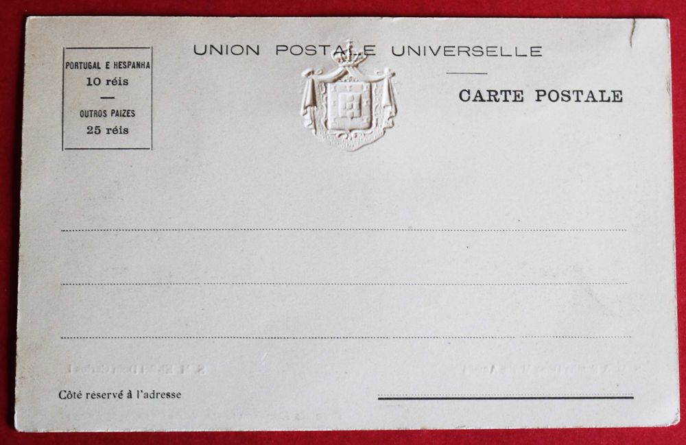 Rei D Carlos e Rainha D Amélia postal Armas Reais (Reserva AAM)