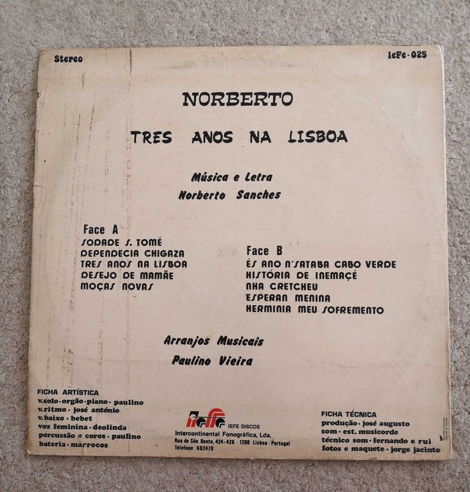 Norberto - Três Anos Na Lisboa
