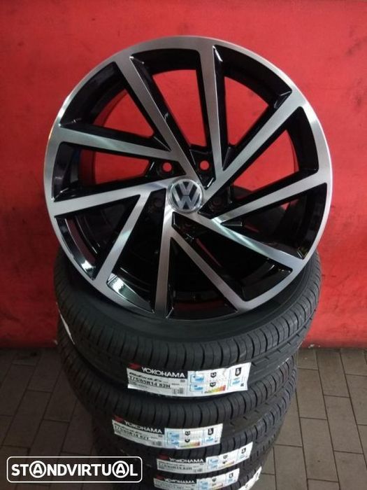 Jantes 17 NOVAS VW GTI pretas polidas C/ pneus usados