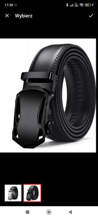 Pasek męski 120 cm klasyczny czarny matt