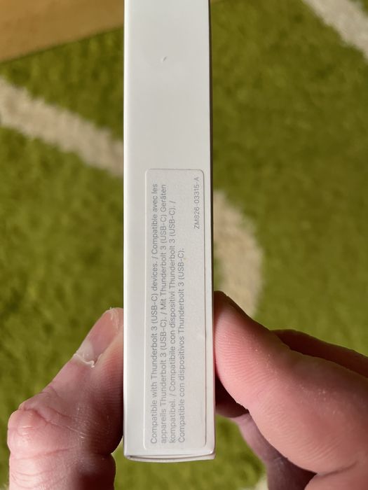 Кабель Apple Thunderbolt 3 новий 0.8м (MQ4H2ZM/A) 100w USB-C